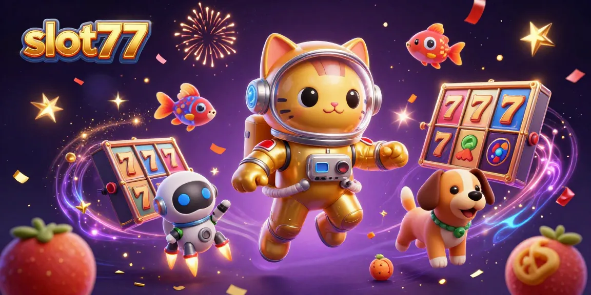 Experience exciting gameplay at slot77 with vibrant casino elements and a captivating astronaut theme.