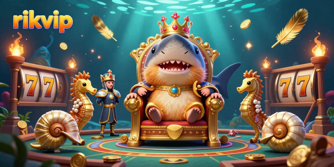 Experience the excitement of rikvip with a fierce hamster king in a vibrant casino scene featuring golden elements.