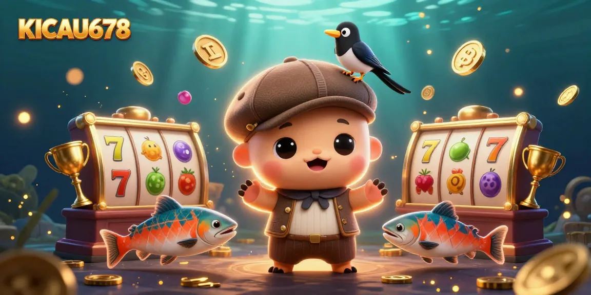 KICAU678 slot experience with playful cartoon characters, vibrant symbols, and engaging casino elements.