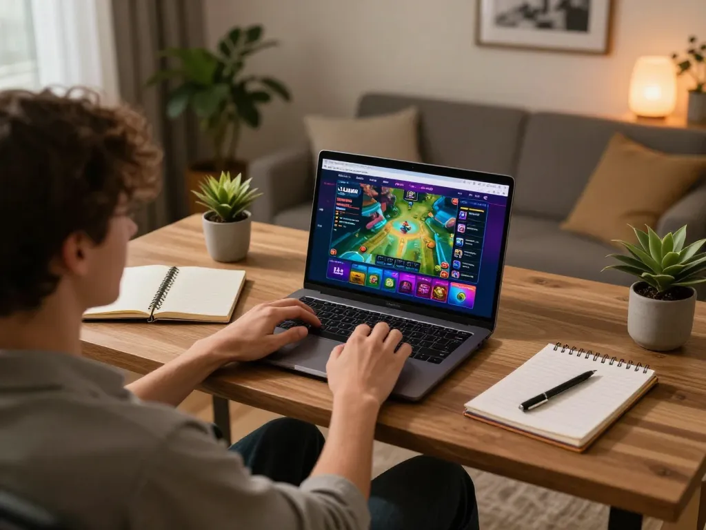 Engaging gameplay on LLwin com from a cozy home office setup showcasing strategic gambling.