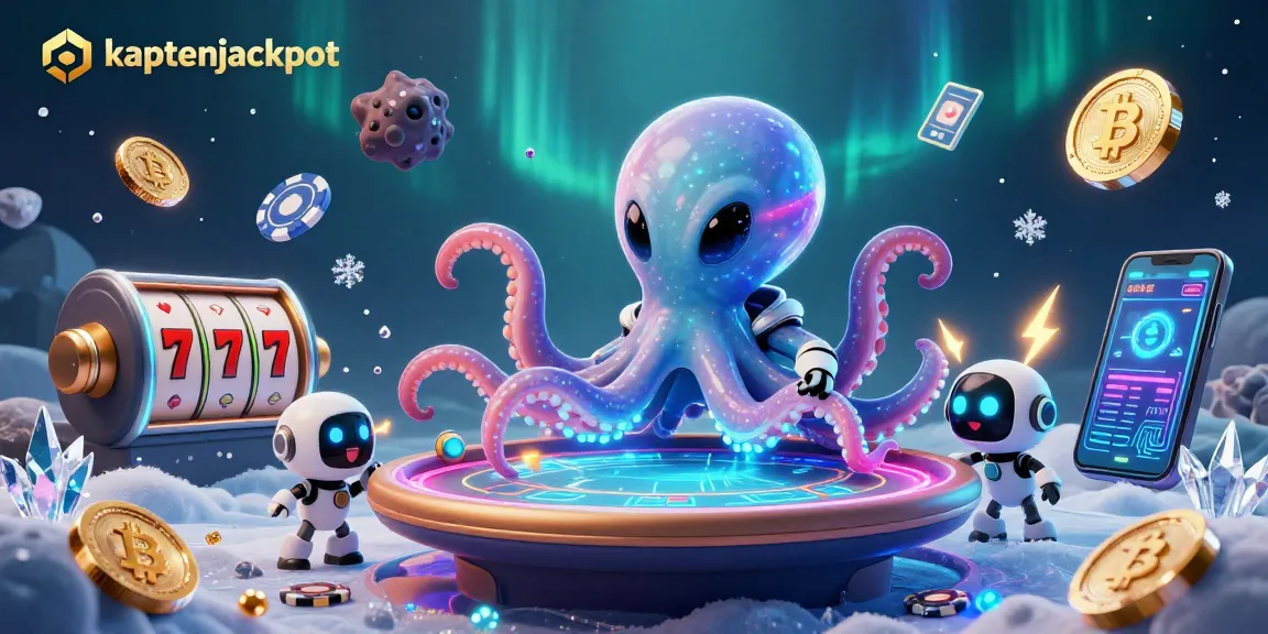 Engage in the excitement of kaptenjackpot with vibrant creatures at a holographic casino table.