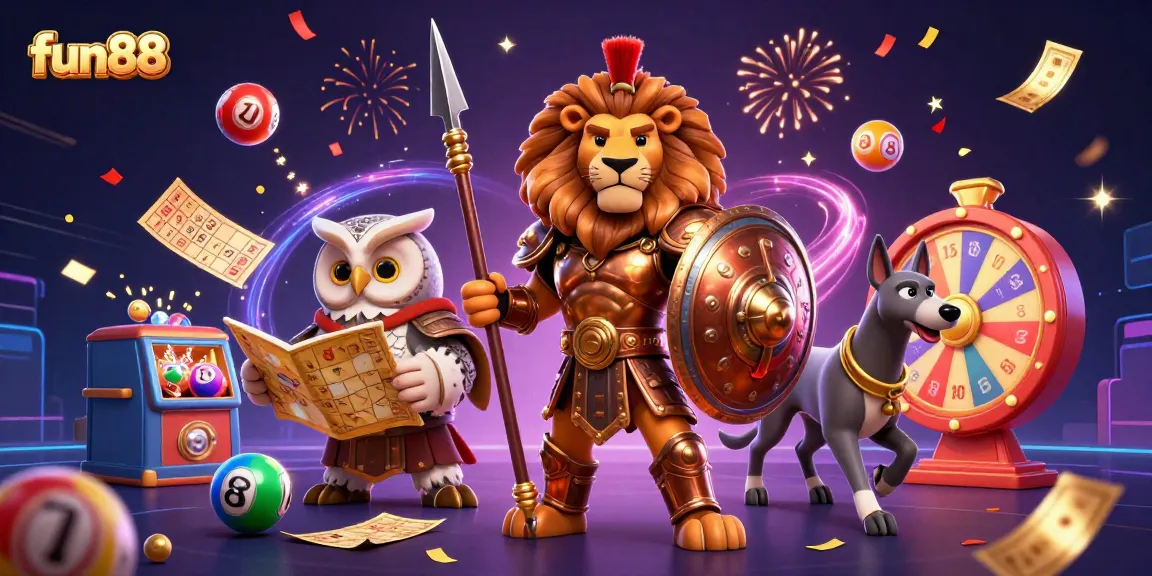 Win big at fun88 with a thrilling 3D casino adventure featuring vibrant lottery elements.