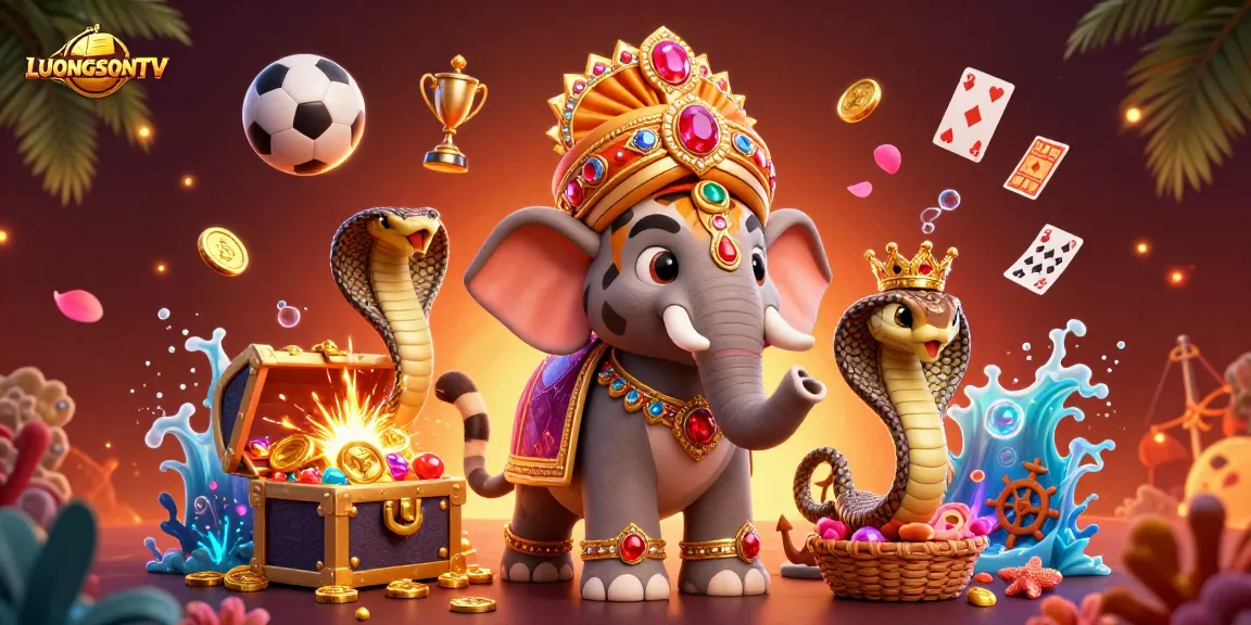 Engage with LUONGSONTV's thrilling sports betting experience featuring colorful elements and vibrant characters.