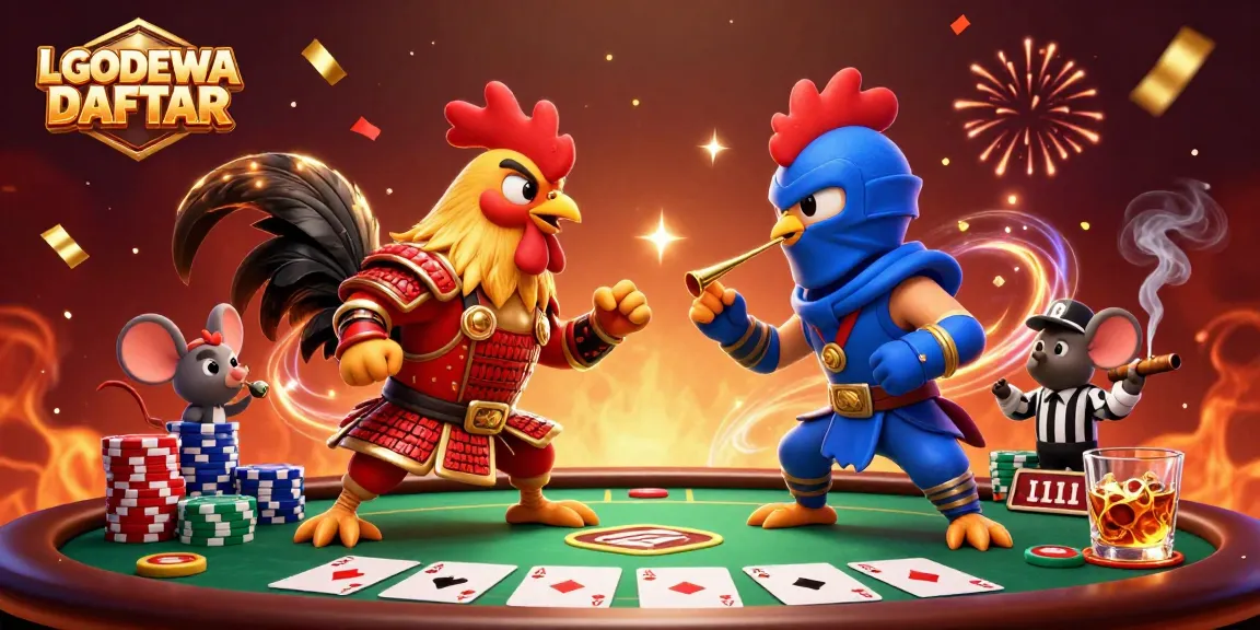 Engage with the thrilling LGODEWA DAFTAR gameplay featuring dynamic roosters and rich casino elements.