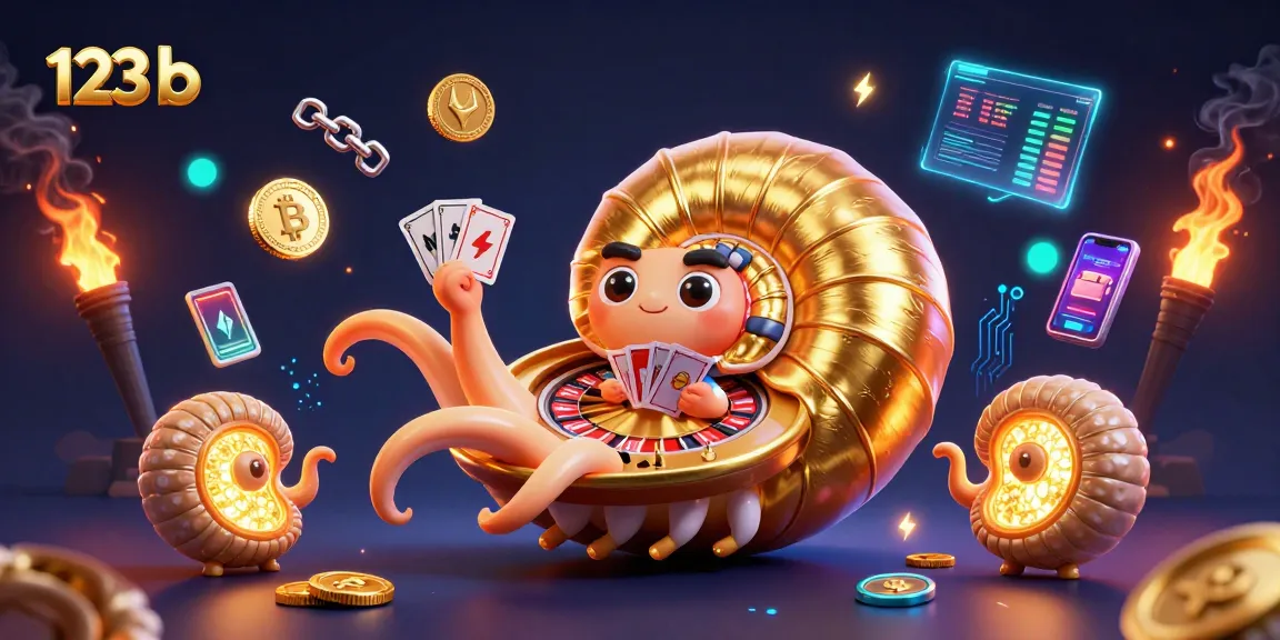 Witness the excitement of 123 b with a giant nautilus roulette, glowing coins, and vibrant casino ambiance.