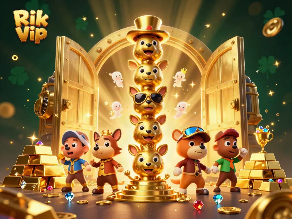 Experience the thrilling world of Rik Vip with vibrant casino elements and enchanting totem poles.
