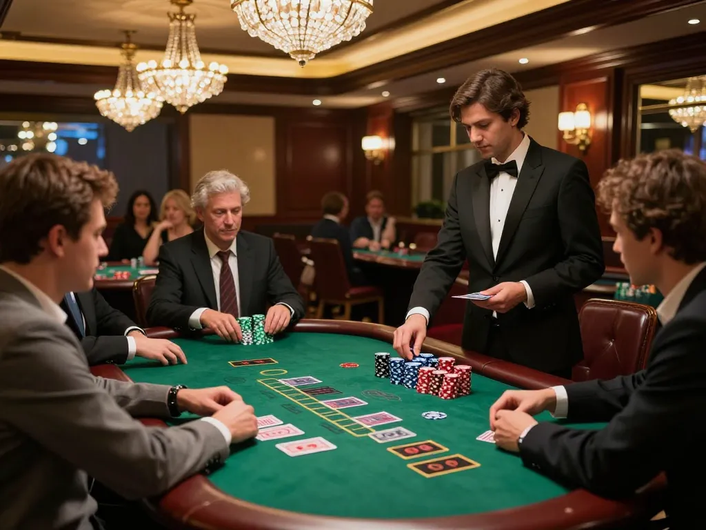 Players engaging in a thrilling blackjack game at 58wiin's upscale casino, showcasing strategic gameplay.