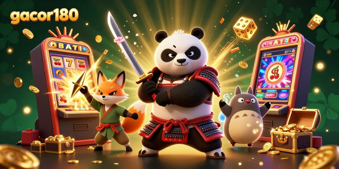 Permainan gacor180 menyuguhkan samurai panda, rubah ninja, dan tanuki dengan mesin slot meriah.
