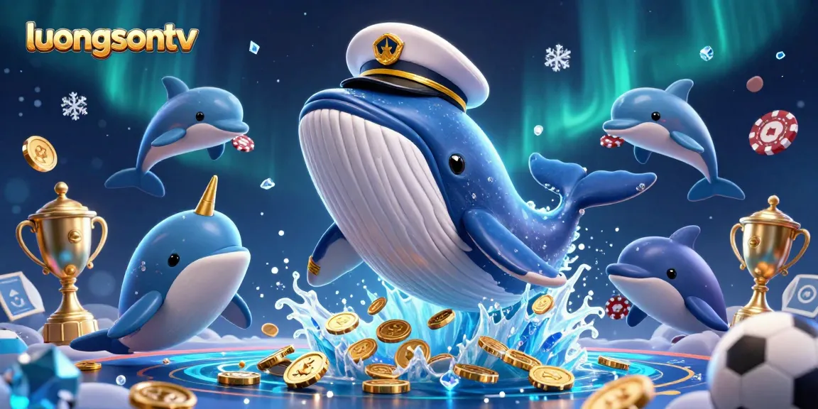 luongsontv showcases a whale and narwhal amid sports-themed gambling elements