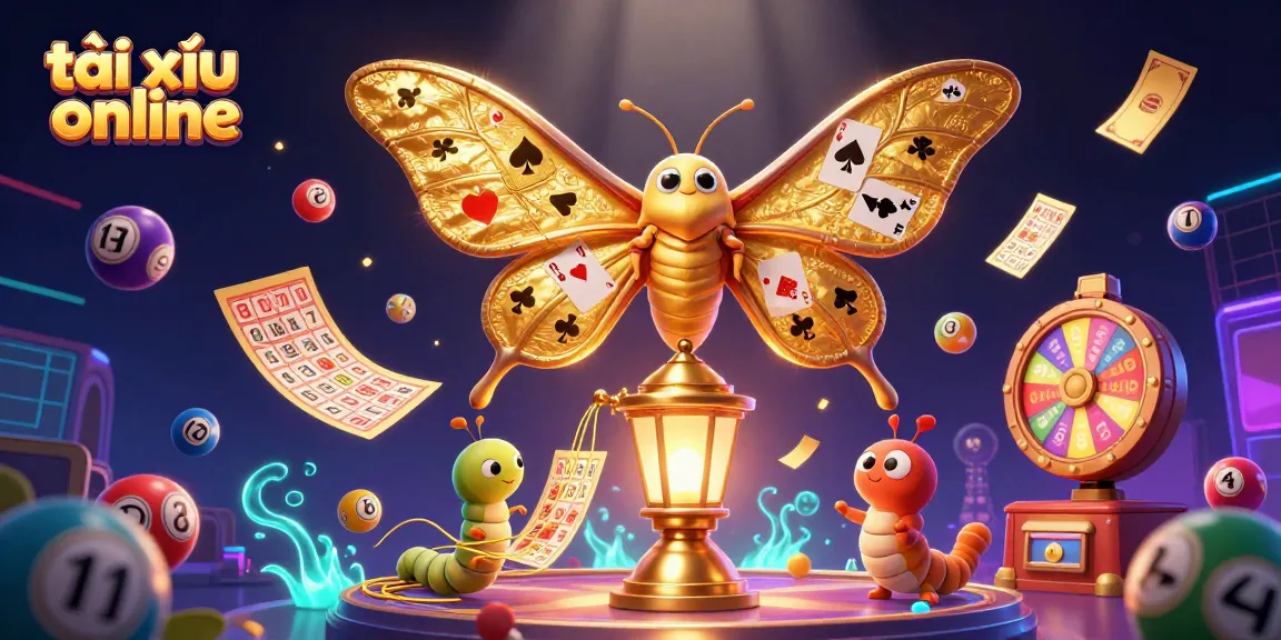 Engage with tài xỉu online in this vibrant fantasy of a majestic moth and casino elements.