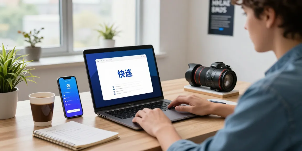 使用快连的用户在现代办公环境中，享受高速网络加速体验。