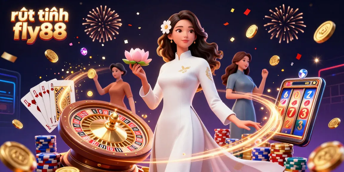 Engage with rút tiền fly88 celebrating wins amidst golden coins and roulette action.