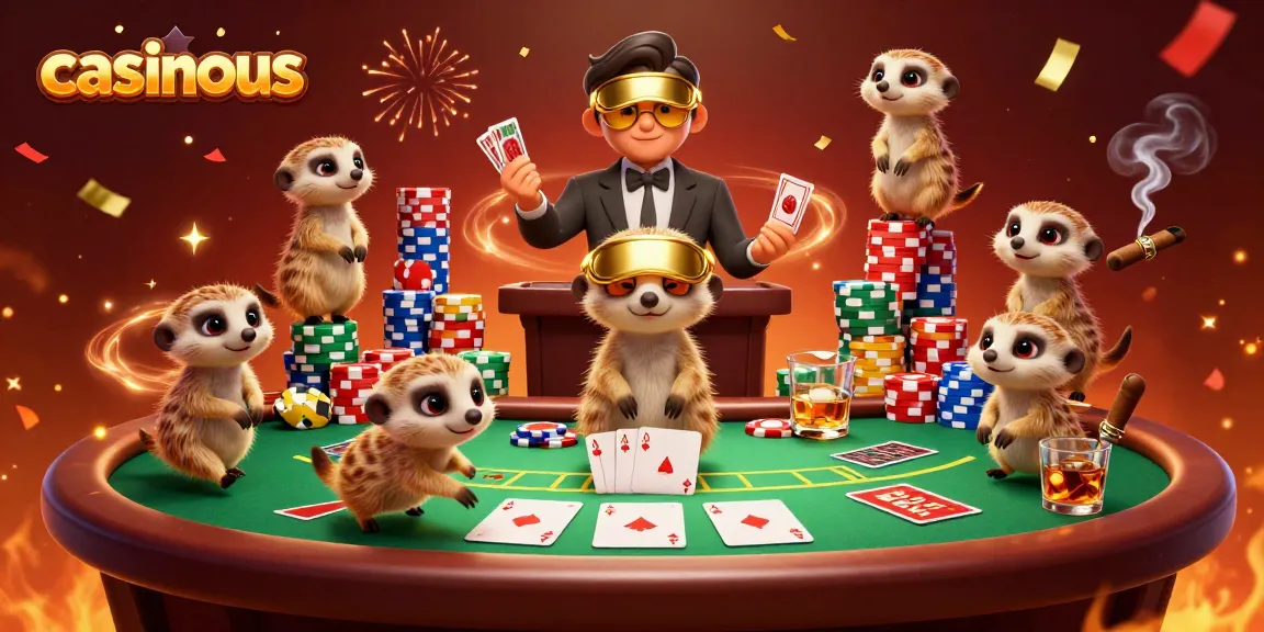 Experience the excitement of casinous as meerkats run vibrant casino operations amidst poker games.