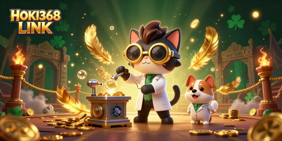 Engage with the HOKI368 LINK for an exciting online casino experience featuring vibrant characters and gold-rich elements.