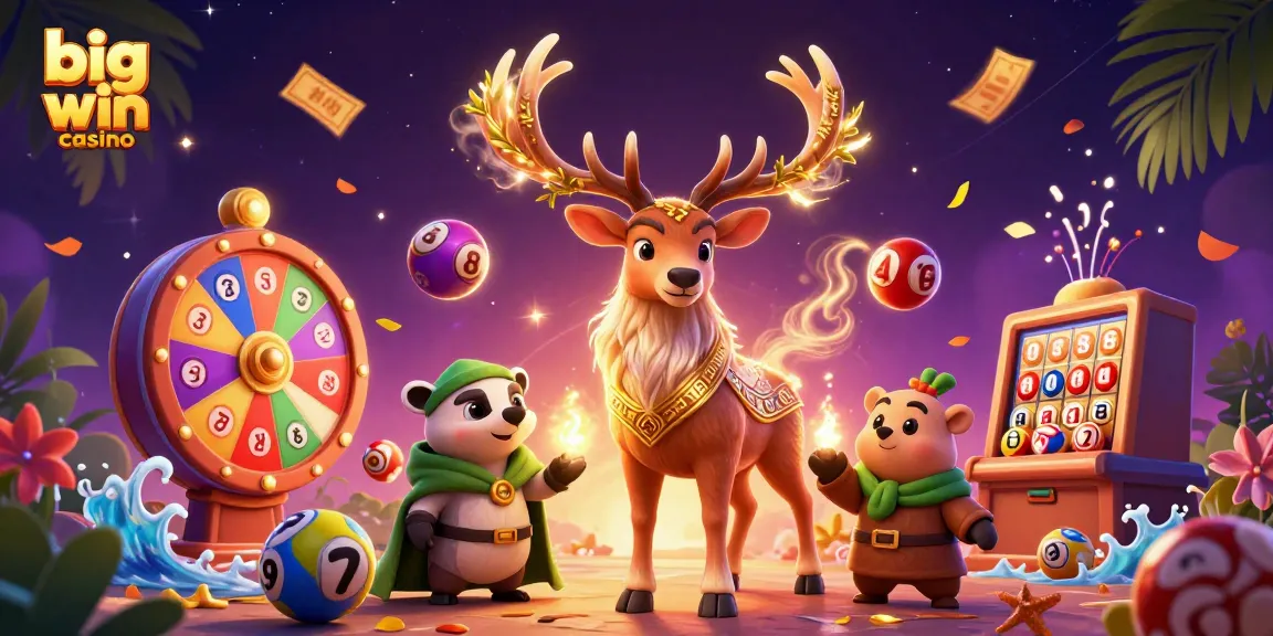 Experience the thrilling excitement of big win casino with a vibrant 3D illustration of lottery elements.
