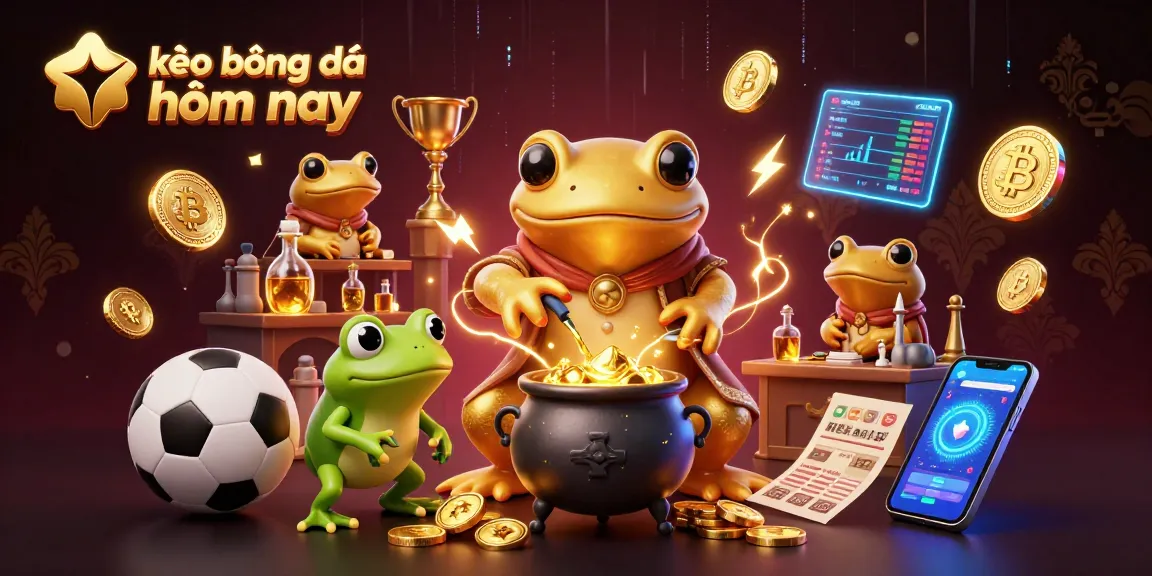 Betting with kèo bóng đá hôm nay for sports, showcasing a dynamic alchemist and a frog apprentice in a vibrant setting.