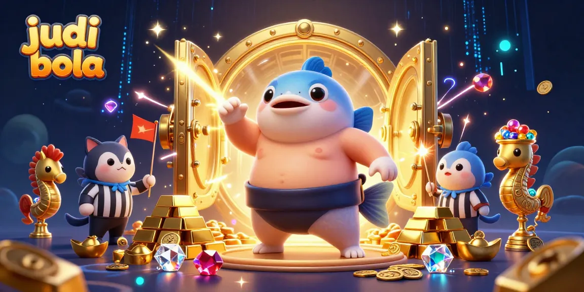 Experience judi bola excitement as a giant fugu competes in an underwater arena filled with treasures.