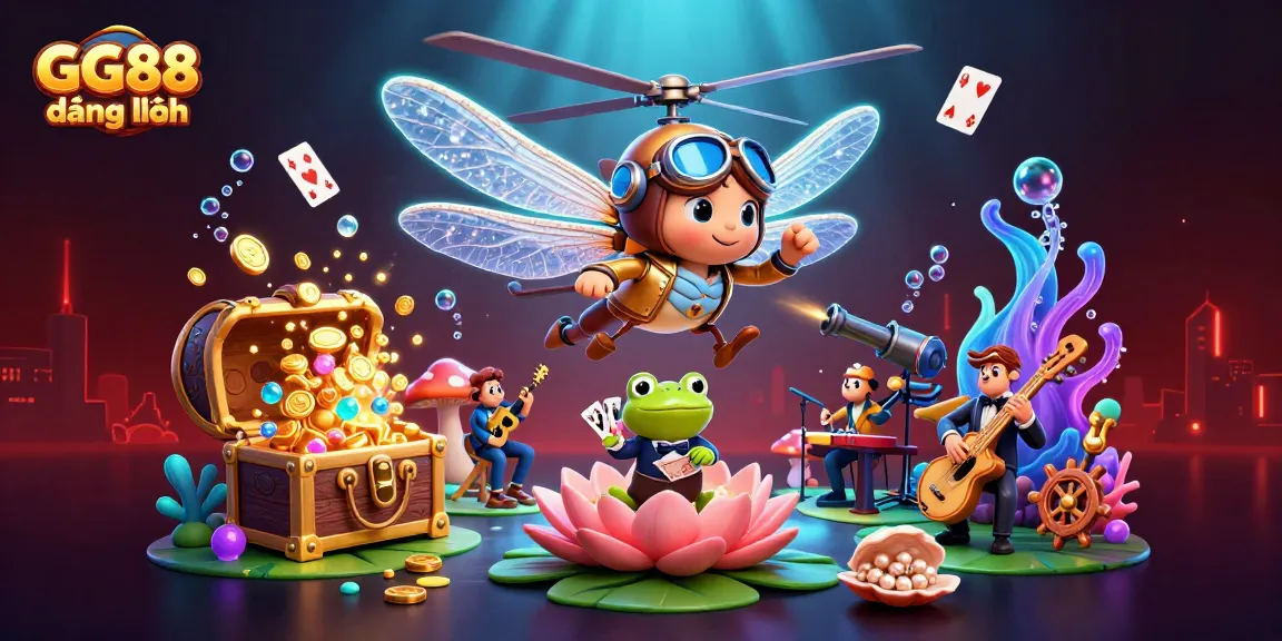 Experience thrilling GG88 đăng nhập: a vibrant casino scene with unique characters, lively action, and exciting games.