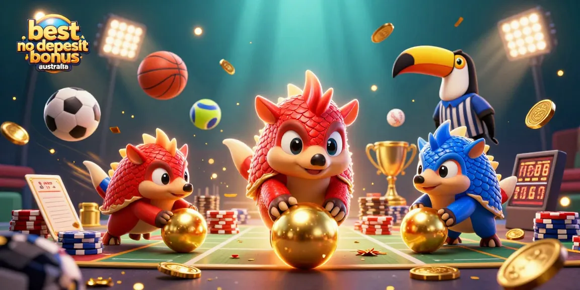 Experience the best no deposit bonus Australia with playful pangolins in a vibrant casino scene.