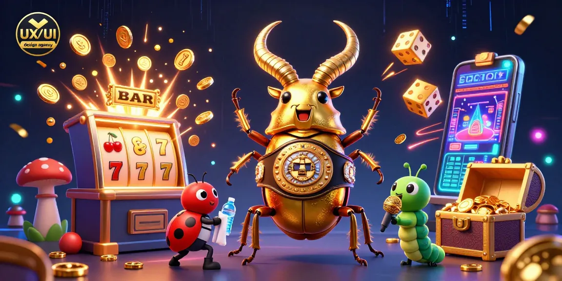 Experience top-tier design with our UX/UI design agency featuring vibrant casino game imagery.