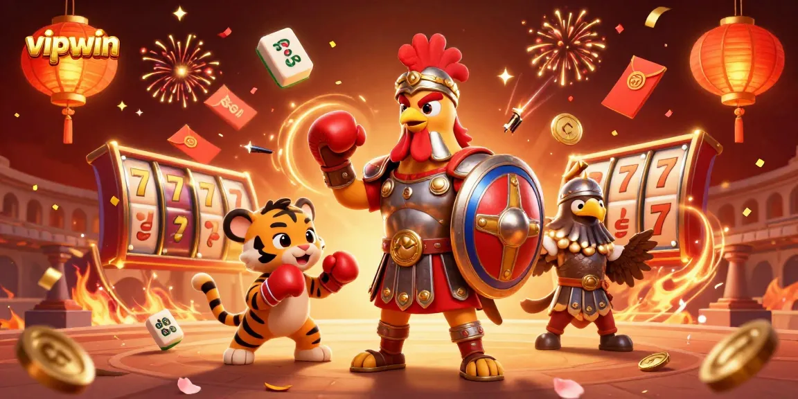 Experience thrilling games at vipwin with animated casino characters and vibrant elements showcasing excitement.