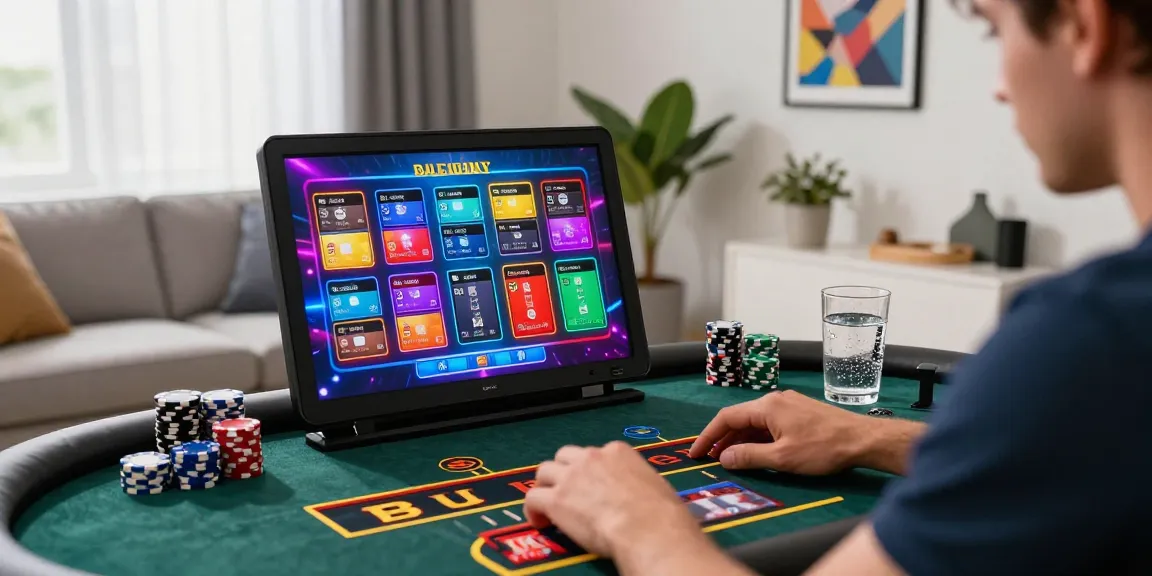 Engaged player enjoying a game at credit card casinos in a modern home setting