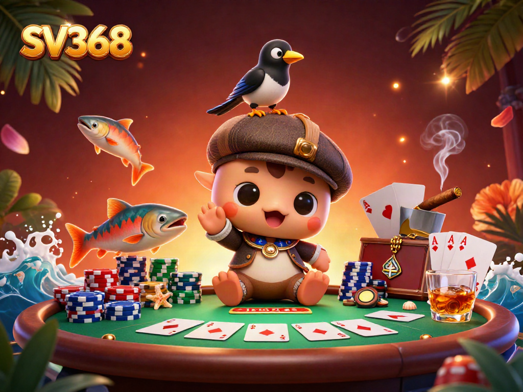 Watch SV368 players enjoy their game with 3D cartoon characters engaging in vibrant casino action.