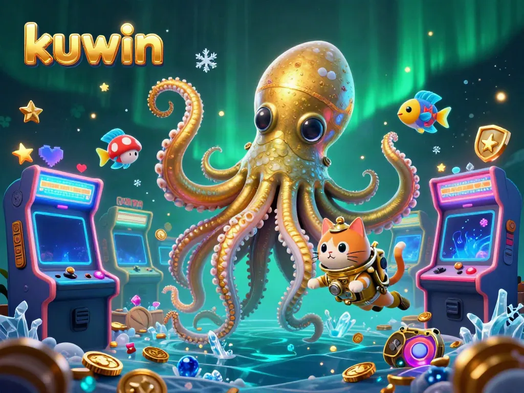 Experience thrilling gameplay at kuwin as a colossal kraken, diving cat, and glowing fish navigate a treasure-laden ocean of dynamic arcade games.