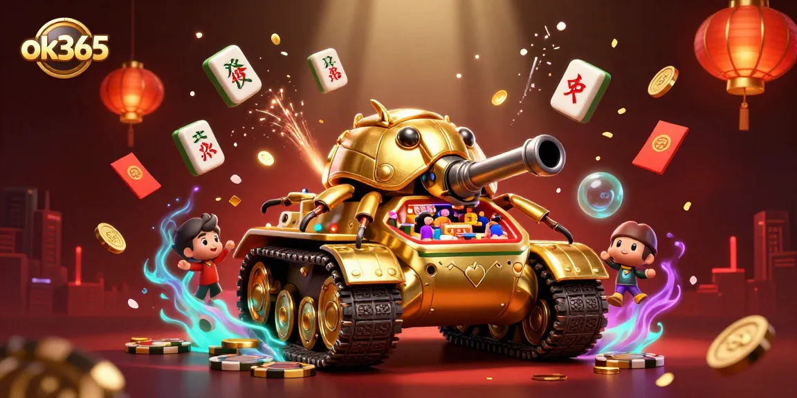 Experience the vibrant energy of ok365 in this animated casino-themed illustration with confetti and joy.