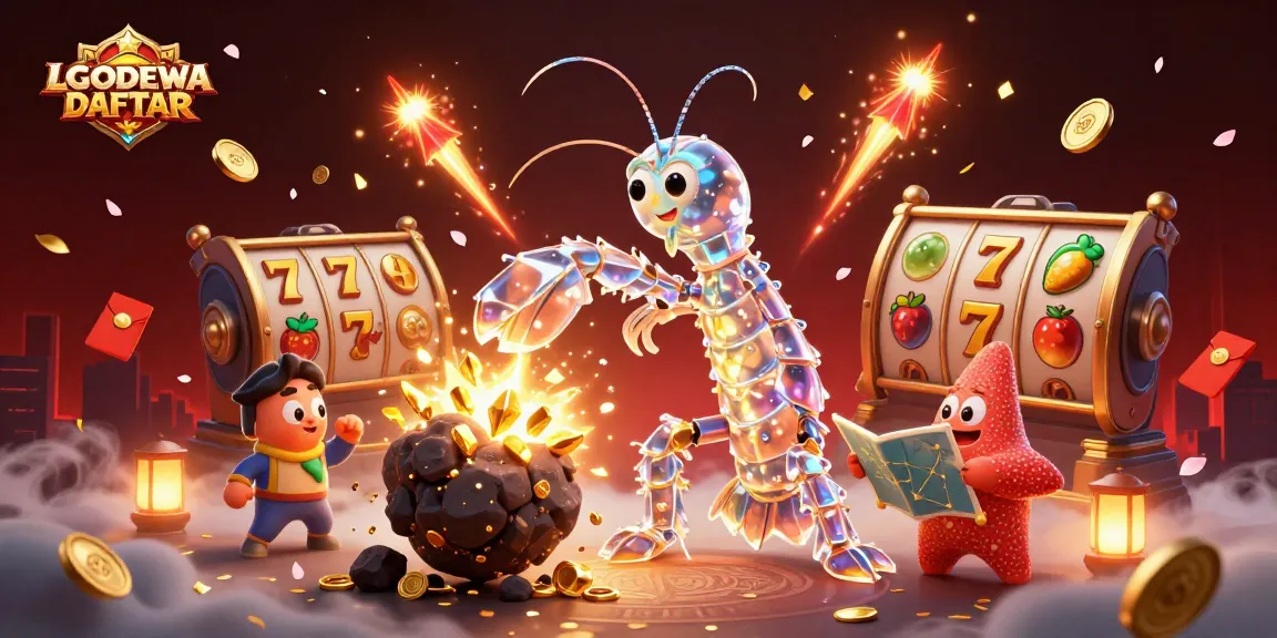 Experience the thrill of LGODEWA DAFTAR with captivating golden slot elements and fun 3D characters.