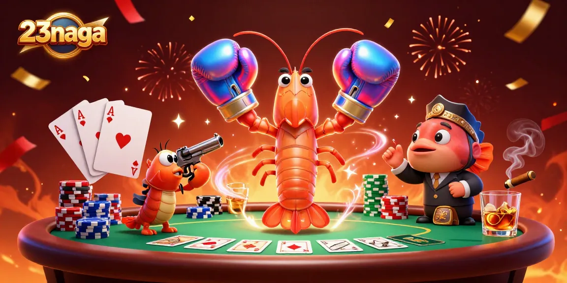 Permainan poker yang mendebarkan dari 23naga dengan karakter udang mantis dan teman-temannya.