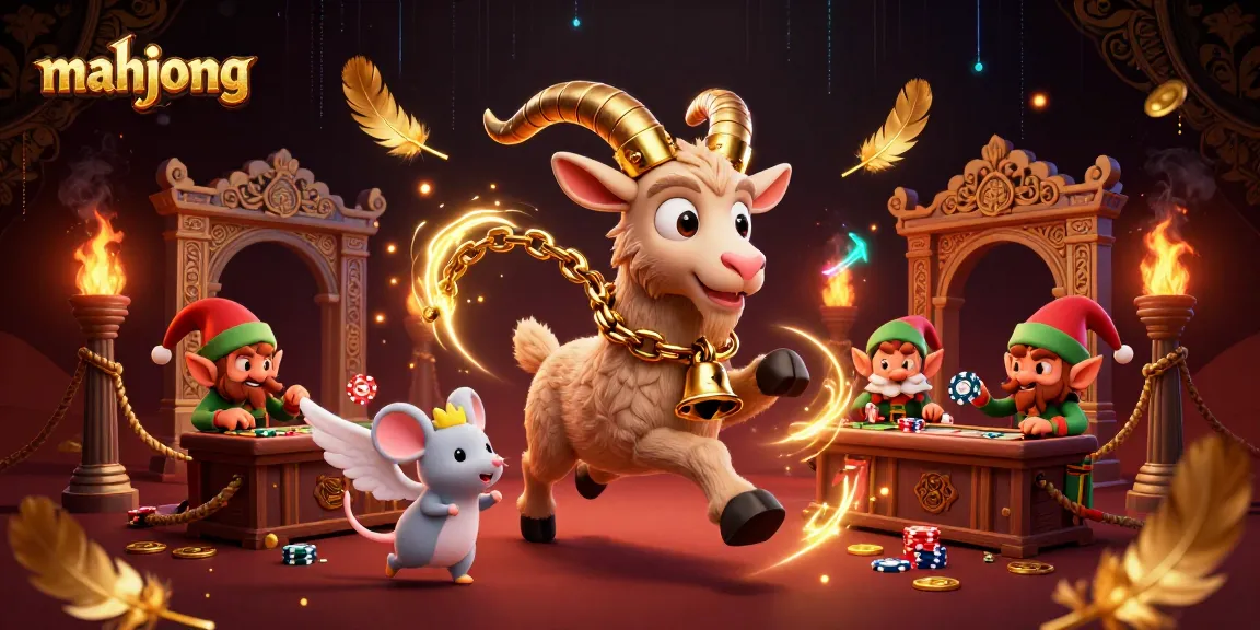 Experience thrilling mahjong gaming in a festive casino atmosphere with gremlins stealing chips.