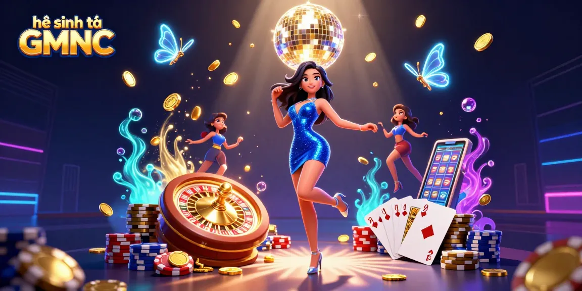 Experience the vibrant atmosphere of hệ sinh thái GMNC, where cascading coins and sparkling gems create an exciting online gambling scene.