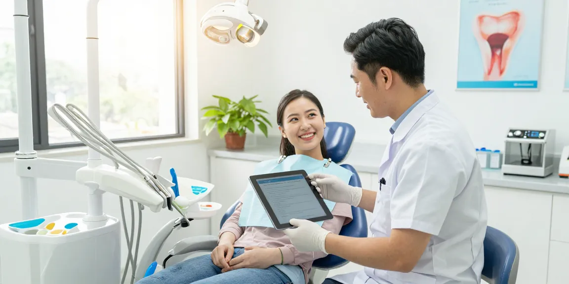 Discover more here about dental services in a modern clinic, featuring a dentist with a patient.
