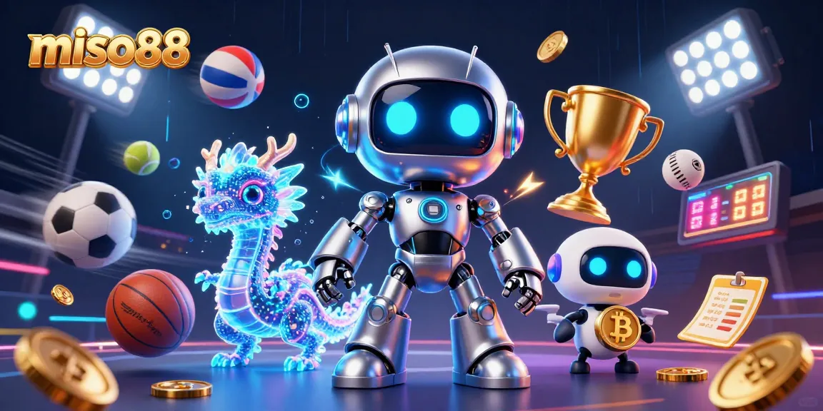 Experience thrilling gameplay with miso88's vibrant 3D casino illustration showcasing sports betting excitement.
