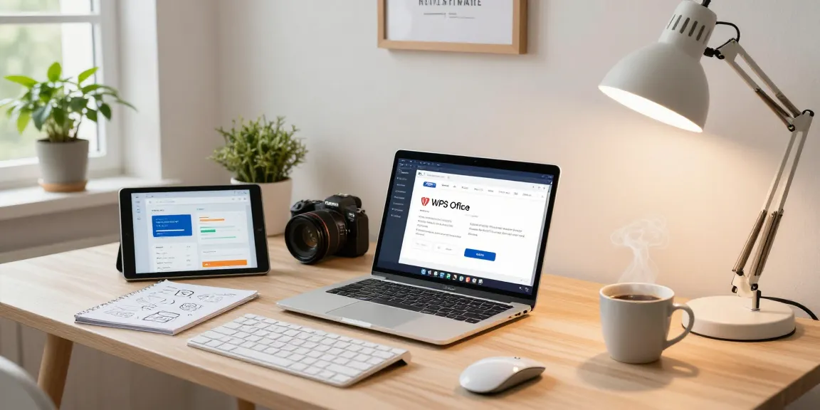 WPS Download in use at a modern home office with tech gadgets and cozy vibe.