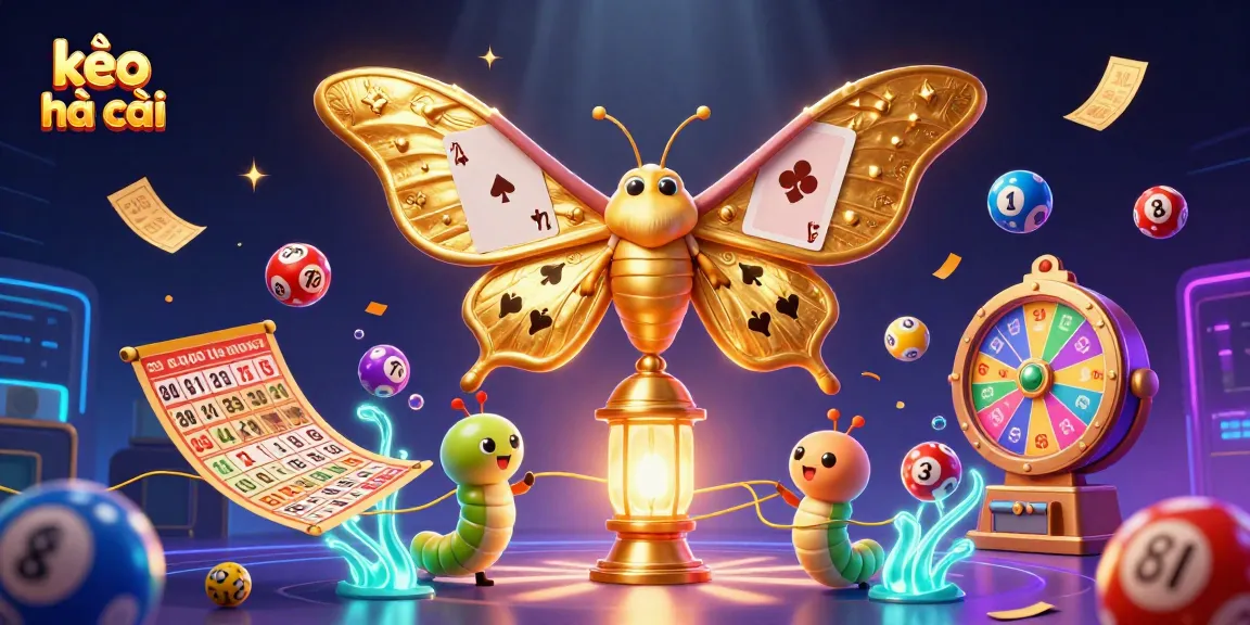 Experience kèo nhà cái with vibrant lottery balls and dynamic casino scenes in this rich 3D illustration.