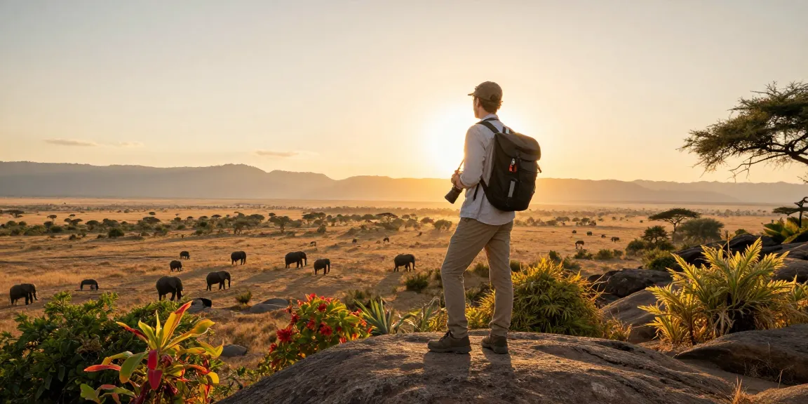 NAGA2000 traveler at Kidepo Valley National Park sunset, capturing wildlife and scenic views.
