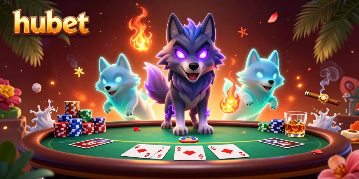 Experience the thrill of poker and gameplay with hubet's 3D wolf pack leader and ghostly companions.