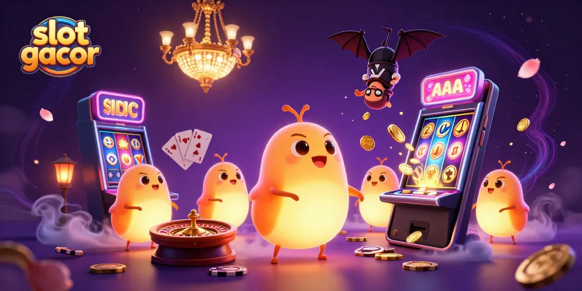Experience slot gacor success with glowworms illuminating a vibrant casino scene.