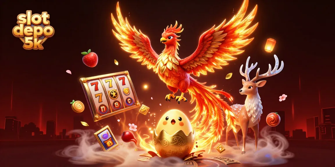 Experience the excitement of slot depo 5k with a vibrant phoenix and dynamic casino elements.