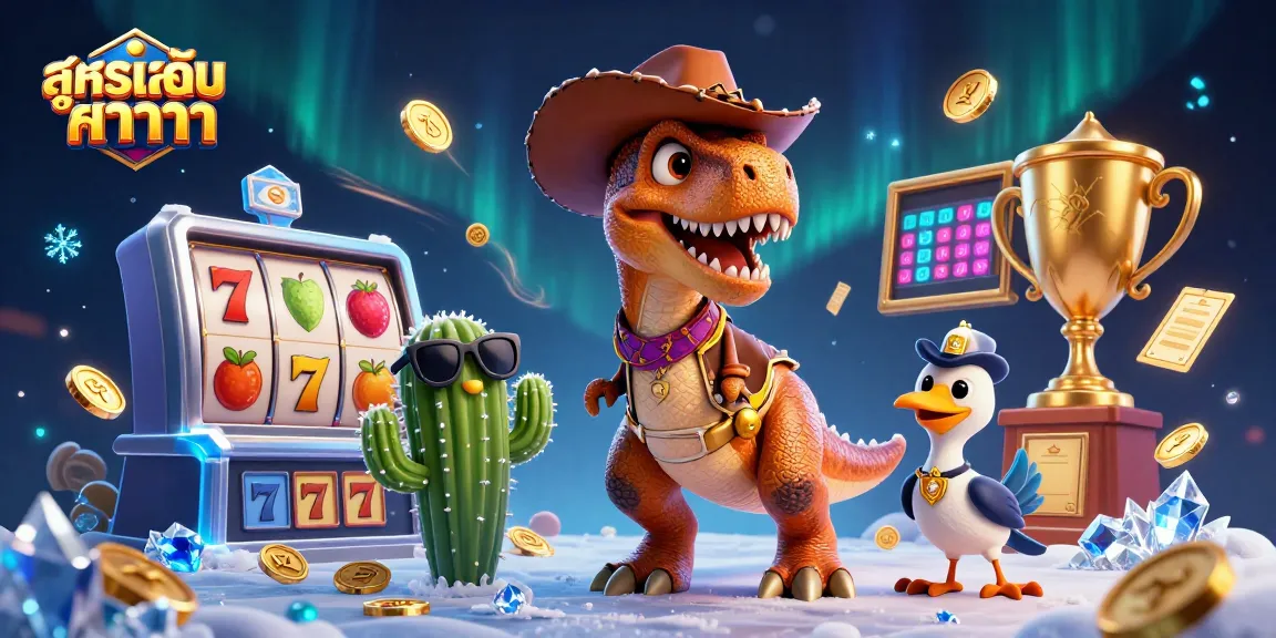 Play สูตรเล่นบาคาร่า with a dynamic scene featuring colorful casino characters and gaming elements.