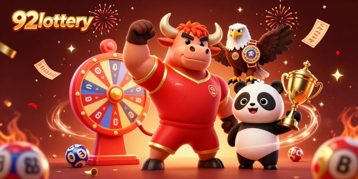 Engage with 92lottery's thrilling atmosphere featuring characters celebrating a winning lottery moment.