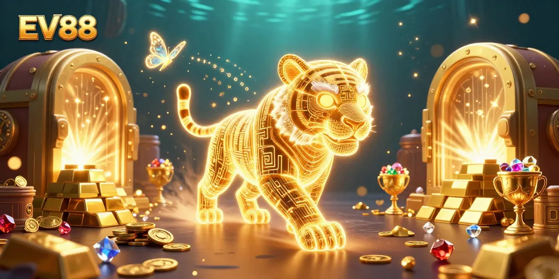 Experience exhilarating gaming at EV88 with vibrant, dynamic 3D casino illustration.
