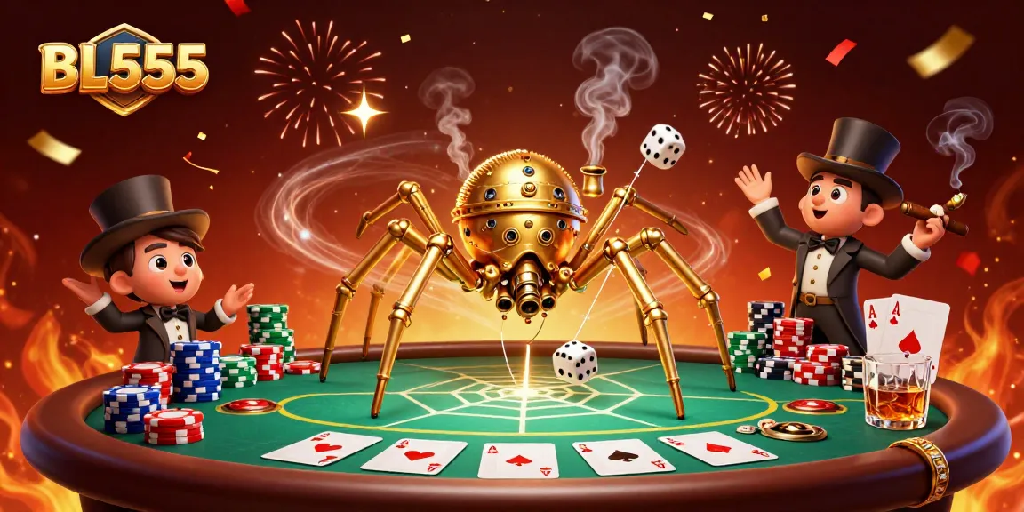 Experience thrilling gameplay at BL555 with a steampunk-themed scene featuring poker excitement.
