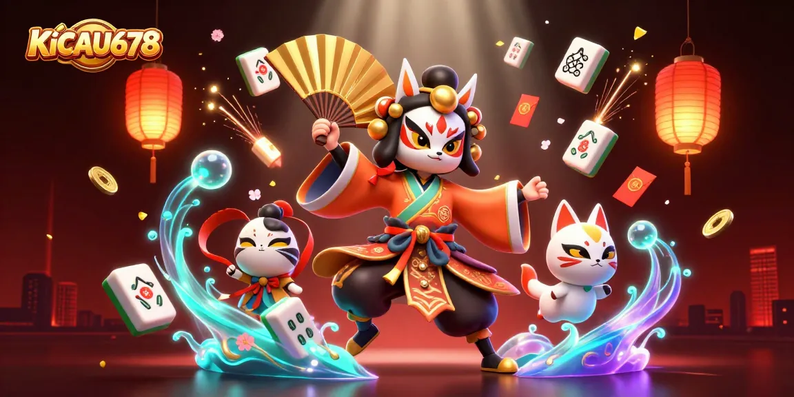 KICAU678 reveals a vibrant scene with dynamic 3D casino characters and festive elements, capturing the essence of exhilarating online betting.