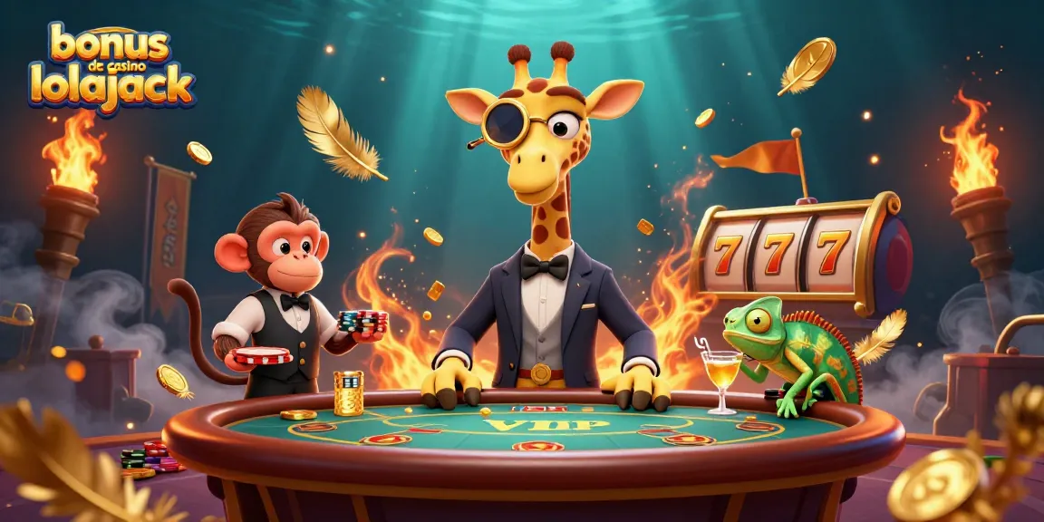 Jouez avec le bonus de casino lolajack sur un fond d'illustration 3D coloré.