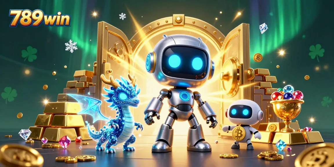 Experience thrilling 789win games with a vibrant 3D illustration of casino adventure.