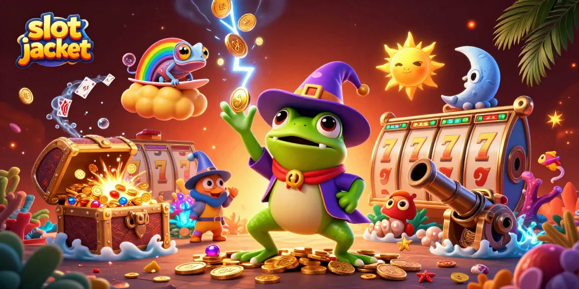 Experience the thrill of a slot jackpot with vibrant characters surrounded by casino treasures.