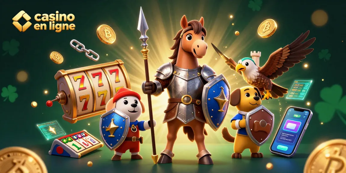 Venez profiter du monde des jeux captivants de casino en ligne avec cette illustration dynamique.